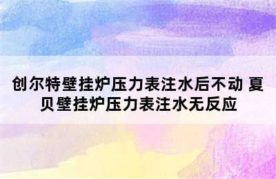 创尔特壁挂炉压力表注水后不动 夏贝壁挂炉压力表注水无反应